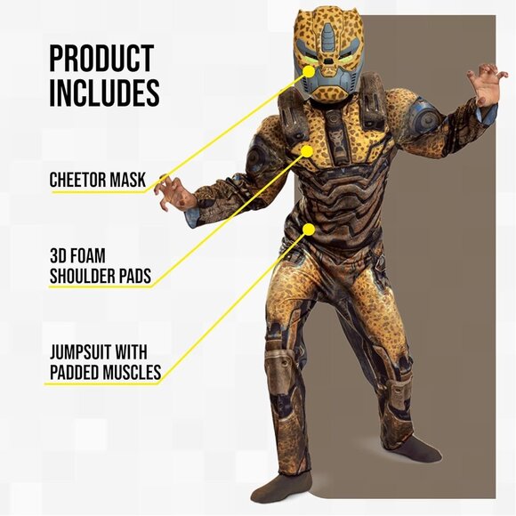 Disguise Cheetor Transformers Halloween Costume Official Transformers Rise Sz L - Picture 2 of 5